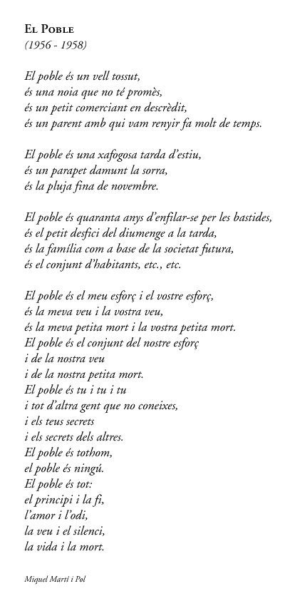 El poble de Miquel Martí i Pol